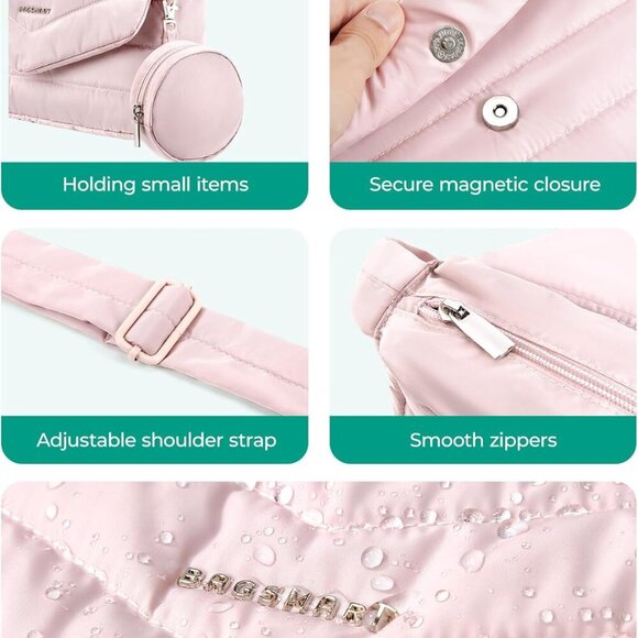 Crossbody Bags for Women, Quilted Puffer Shoulder Bag, Handbag Small Purses for - Picture 6 of 6